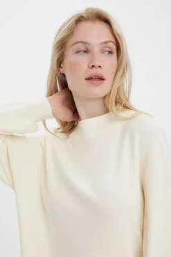 Vero Moda Vestido de punto corto manga larga Beige Online