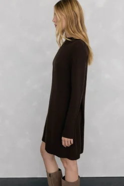 Pedro del Hierro Vestido de punto costura central lana Marr&oacute;n Online