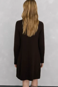 Pedro del Hierro Vestido de punto costura central lana Marr&oacute;n Online