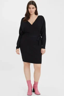 Vero Moda Curve Vestido de punto cruzado talla grande Negro New