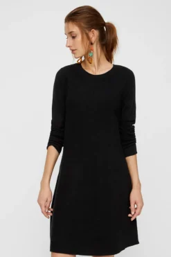Vero Moda Vestido de punto cuello redondo Negro Sale