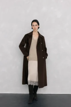 Pedro del Hierro Vestido de punto lencero Beige Clearance