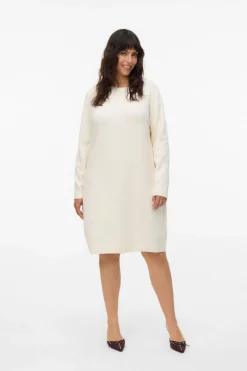 Vero Moda Curve Vestido de punto manga larga talla grande Beige Outlet