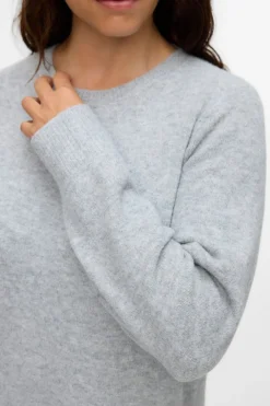 Vero Moda Curve Vestido de punto manga larga talla grande Gris Clearance