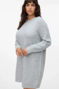 Vero Moda Curve Vestido de punto manga larga talla grande Gris Clearance