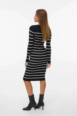 Vero Moda Vestido de punto midi de manga larga Multicolor Clearance
