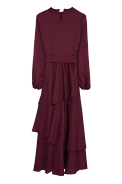 Trendyol Vestido de satén marr&oacute;n Sale