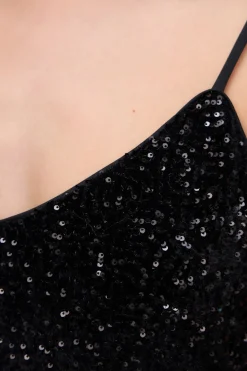 Vero Moda Vestido de tirantes con lentejuelas Negro