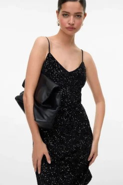 Vero Moda Vestido de tirantes con lentejuelas Negro