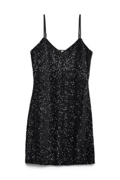Vero Moda Vestido de tirantes con lentejuelas Negro
