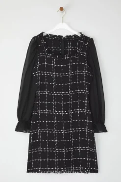 Trendyol Vestido de tweed negro Online