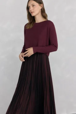 Pedro del Hierro Vestido dos piezas brillo Burdeos Sale