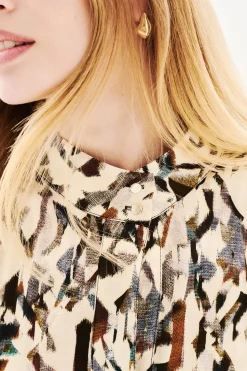 Caroll Vestido estampado 100% viscosa Estampado beige