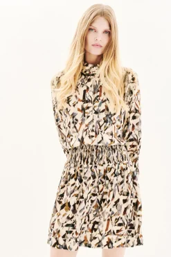 Caroll Vestido estampado 100% viscosa Estampado beige