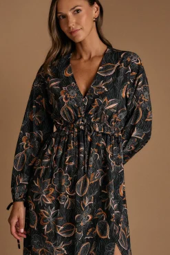 Polín Et Moi Vestido estampado Flor Giorgia Negro Best