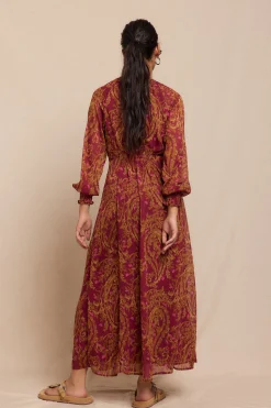 Slowlove Vestido estampado fluido Estampado rojo Online