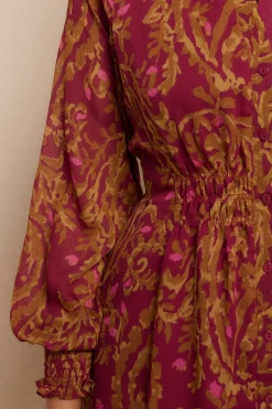 Slowlove Vestido estampado fluido Estampado rojo Online