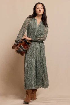 Slowlove Vestido estampado fluido Estampado verde Outlet