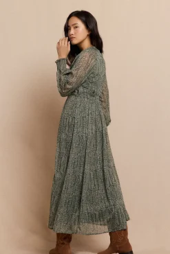 Slowlove Vestido estampado fluido Estampado verde Outlet