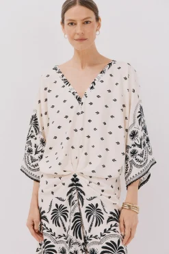 Cortefiel Vestido estampado frunces Estampado blanco Sale