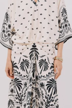 Cortefiel Vestido estampado frunces Estampado blanco Sale