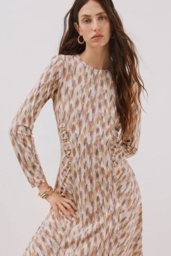 Cortefiel Vestido estampado frunces Multicolor Best