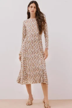 Cortefiel Vestido estampado frunces Multicolor Best