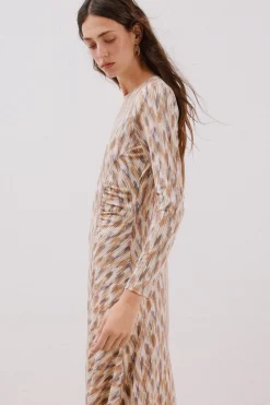 Cortefiel Vestido estampado frunces Multicolor Best