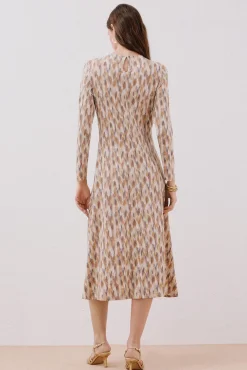 Cortefiel Vestido estampado frunces Multicolor Best