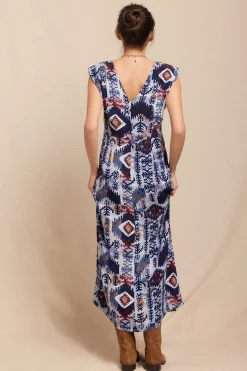 Slowlove Vestido estampado hombreras Multicolor