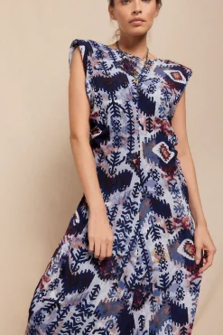 Slowlove Vestido estampado hombreras Multicolor