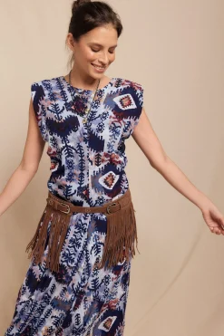 Slowlove Vestido estampado hombreras Multicolor