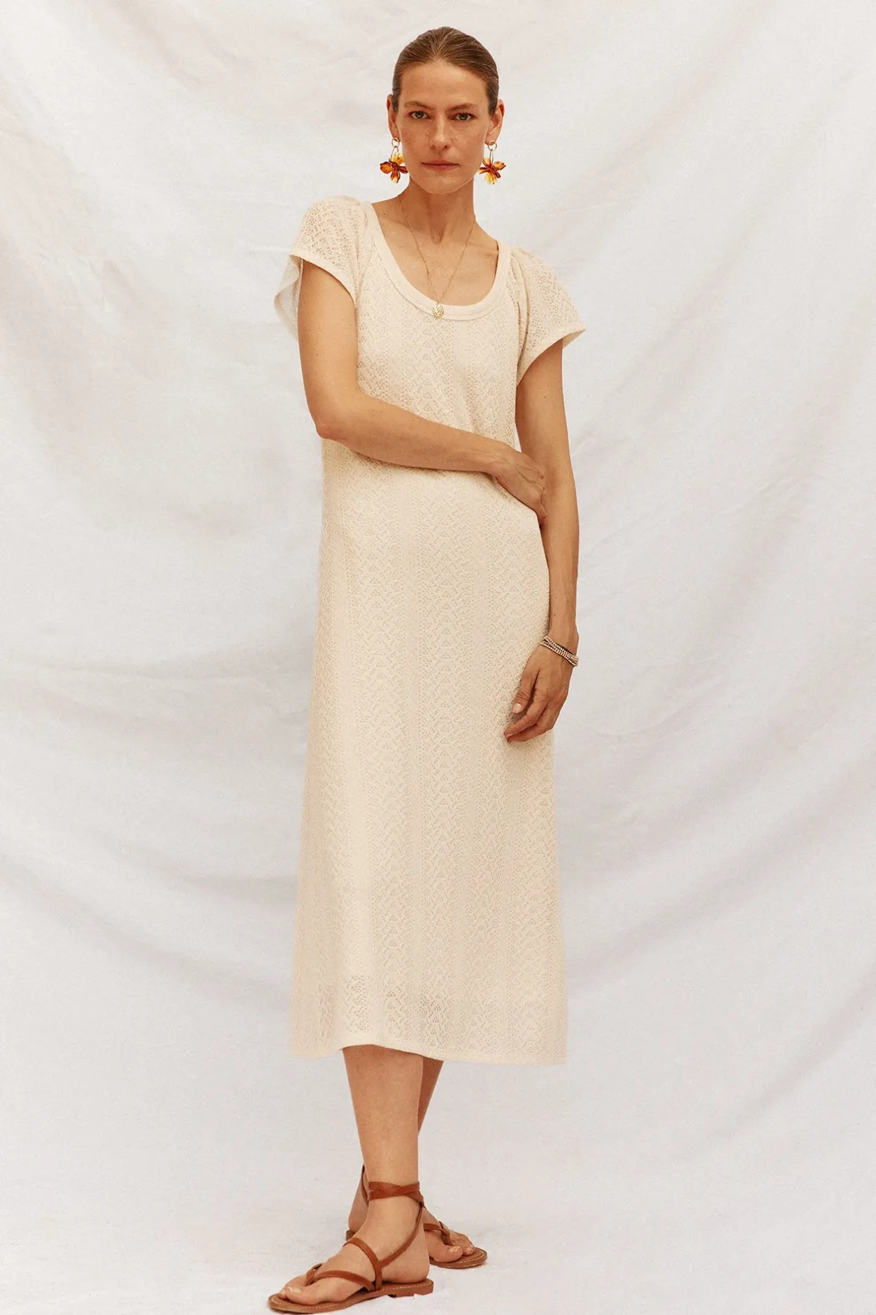 Cortefiel Vestido estructura Marfil Online