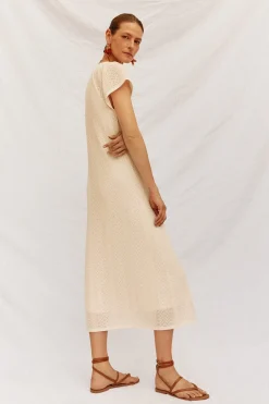 Cortefiel Vestido estructura Marfil Online