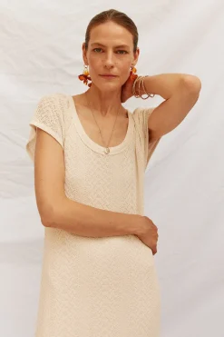 Cortefiel Vestido estructura Marfil Online