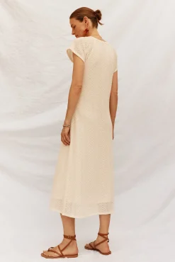 Cortefiel Vestido estructura Marfil Online