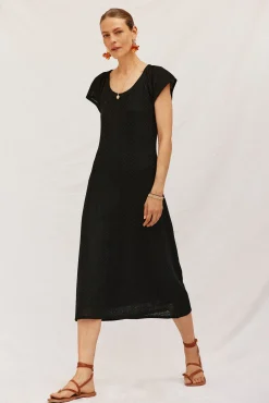Cortefiel Vestido estructura Negro Outlet