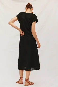 Cortefiel Vestido estructura Negro Outlet