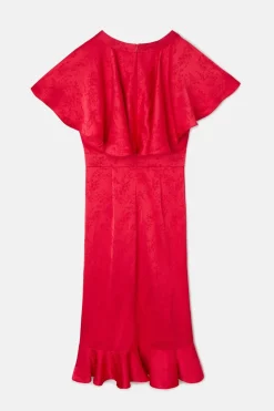 Silbon Vestido event collection capa jacquard Rojo Outlet