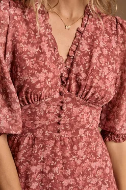 Polín Et Moi Vestido flores maquillaje Rosa Hot