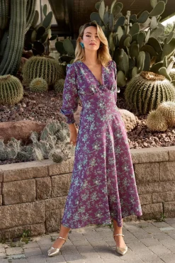 Polín Et Moi Vestido flores morado Lila Clearance