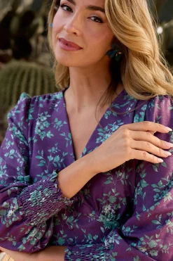 Polín Et Moi Vestido flores morado Lila Clearance