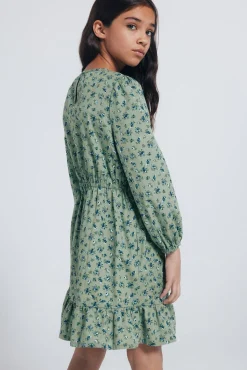 Springfield Kids Vestido flores niña verde New