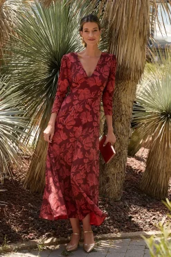 Polín Et Moi Vestido flores Nia Granate Best