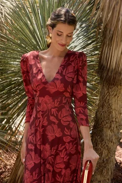 Polín Et Moi Vestido flores Nia Granate Best