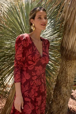 Polín Et Moi Vestido flores Nia Granate Best