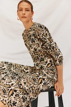 Cortefiel Vestido fluido estampado Estampado blanco Best