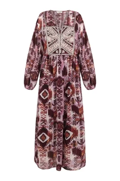 Slowlove Vestido fluido estampado bordado Multicolor Clearance