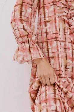 Cortefiel Vestido fluido volantes Multicolor Best