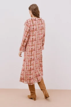 Cortefiel Vestido fluido volantes Multicolor Best